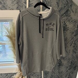 Nike Baseball Gray Dri-Fit Hoodie with Black Accents